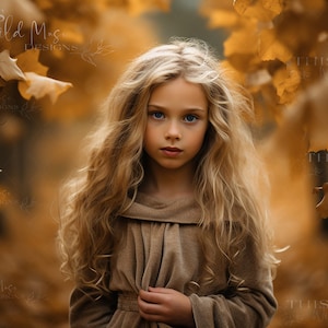 Fall digital backdrop, fall bokeh, autumn leaves, fall path digital backdrop, autumn bokeh, fall leaves, fall leaf path digital background