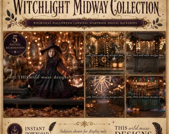 Witchlight Midway Halloween Carnival Digital Backdrops (5 Count) (Digital Download)