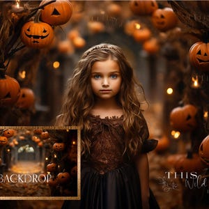 Halloween digital backdrop, jack o&#39; lantern arch, pumpkin arch, halloween, halloween path, halloween lights digital background, photoshop