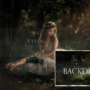 Enchanted Forest Digital backdrop, Fairy background, Forest, Fireflies, Fairies, Woods, Green Leaves, Fairy Magic, Digital composite imagery