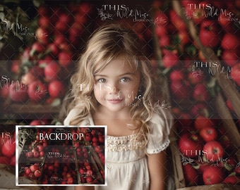 Apple Harvest Digital Background, Fine Art Portrait (JPEG)