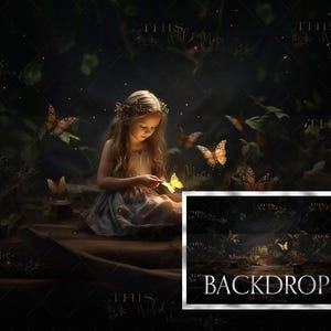 森の魔法のデジタル背景、蝶、森、気まぐれな森、魔法のデジタル背景、森の魔法のデジタル背景、合成