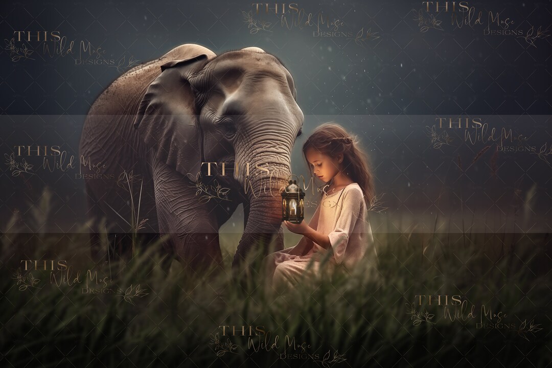 Elephant Digital Background, Elephant Backdrop, Elephant, Whimsical ...