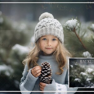 Winter pines digital backdrop, Winter, Snow, Snow covered trees, pine tree branches, winter snowy digital background, winter portrait