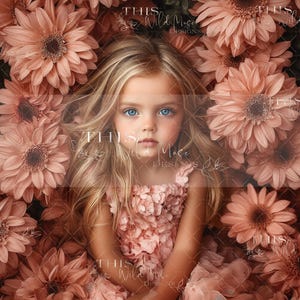 Chrysanthemum blooms digital backdrop, pink flowers, flower backdrop, flower wall, portrait photography, digital background for composites