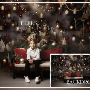 Christmas Studio Digital Background, Christmas, Studio Backdrop, Photoshop composite digital backdrop, Holiday Decorations, Christmas Studio