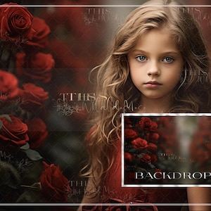 Blooming red roses digital background, rose garden, red, spring, summer, photoshop composite, Rose garden digital backdrop, Valentines Day