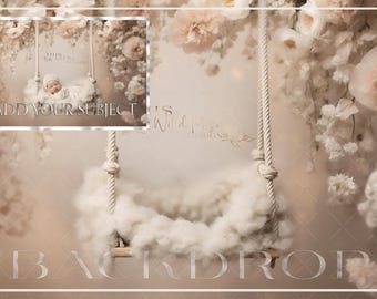 Newborn Soft Flower Studio Digital Background, Newborn, Studio Digital, Newborn Backdrop, Photoshop Composite, Creative Imagery