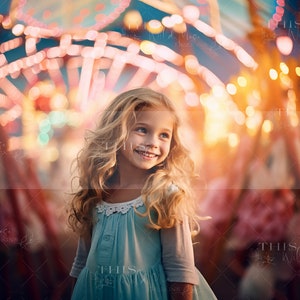 Summer Carnival digital backdrop, carnival digital backdrop, ferris wheel, vibrant summer nights fair digital, summer, carnival lights