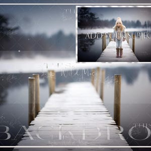 Winter Dock Digital background, Winter, Snow, Snow covered dock, winter tones, snow digital background, winter digital backdrop, winter lake