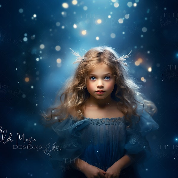 Magical Winter Bokeh Digital Background, Blue Bokeh, Blue, Frozen, Winter, Princess winter bokeh digital background for composite images