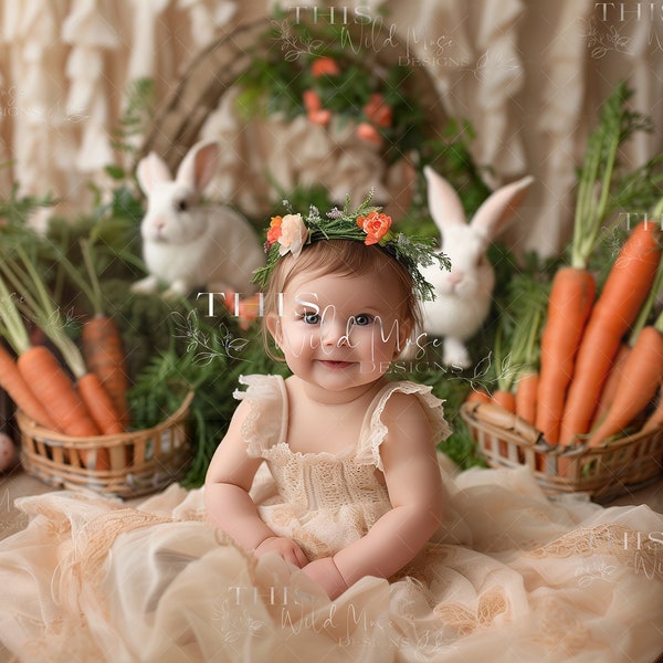 Easter Studio digital backdrop, Easter portrait digital backdrop, Spring digital background, Easter, Easter bunnies, Spring digital backdrop