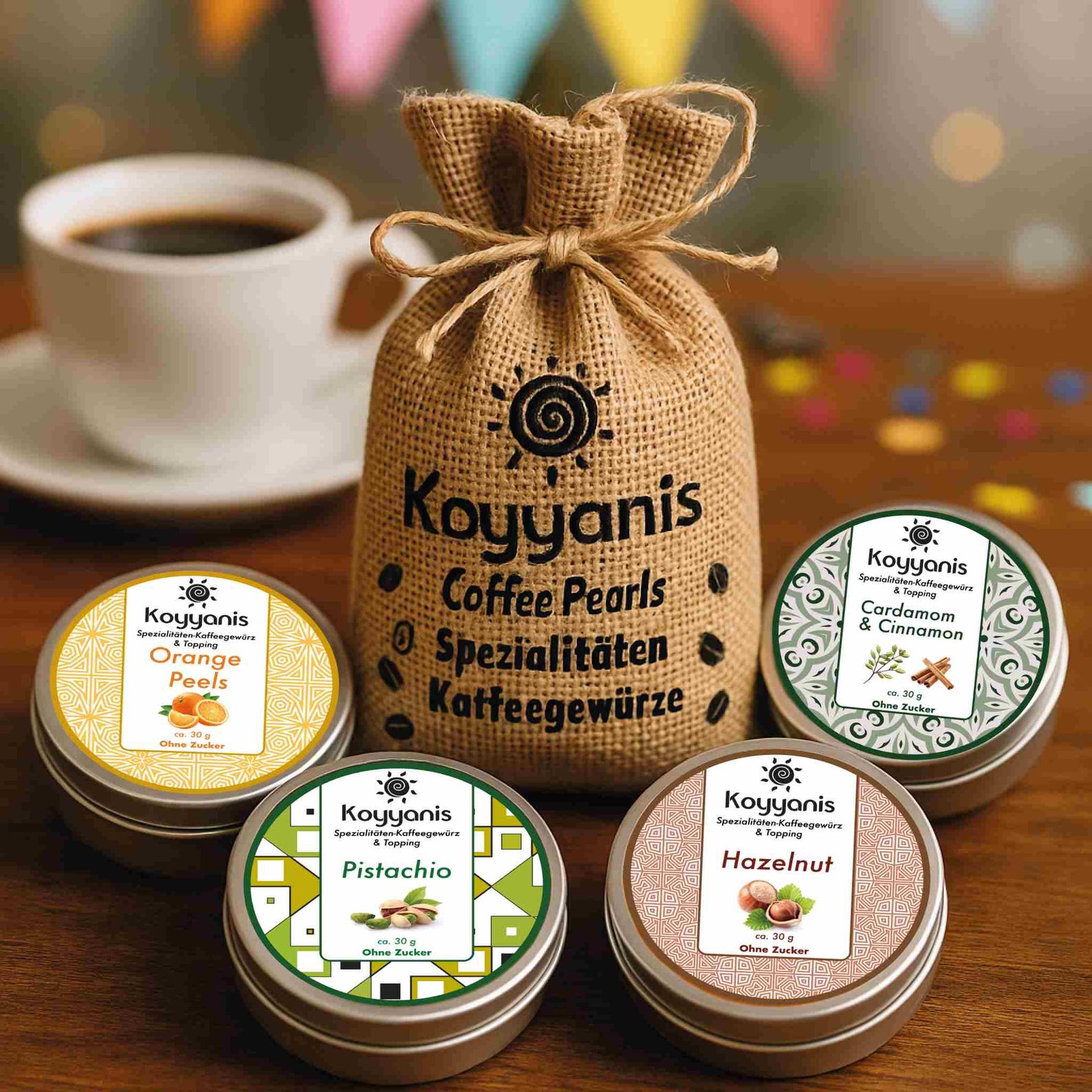 Gift Set with Coffee Spices Orange Pistachio Hazelnut Cinnamon Cardamom