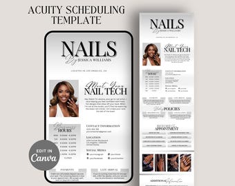 Minimalist Acuity Scheduling Template Nail Tech Acuity Template Nail Salon Acuity Site Template Scheduling Acuity Canva Template Website