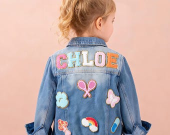 Personalized Kids Jean Jacket - Custom Name Patch Design, Stylish Gift for Little Trendsetters