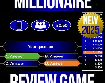 Millionaire Gameshow Classroom Review Party Game - Customizable Animated Powerpoint