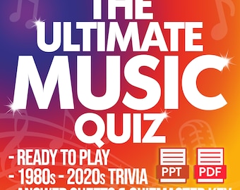 De ultieme muziekquiz: trivia pubquiz uit de jaren 80-2020 (afdrukbare pdf en PowerPoint)