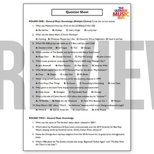 De ultieme muziekquiz: trivia pubquiz uit de jaren 80-2020 (afdrukbare pdf en PowerPoint) afbeelding 10