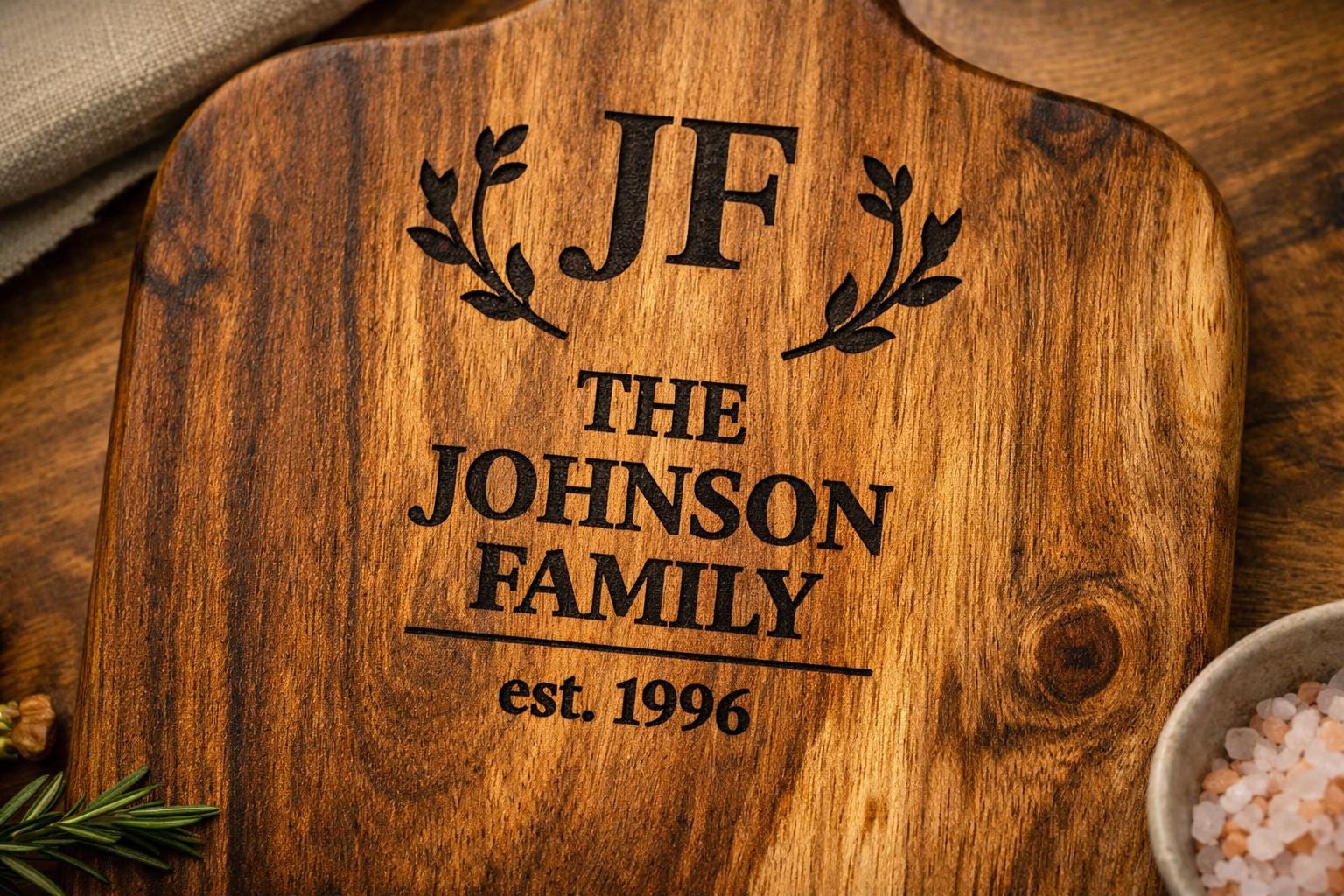 Custom Laser Engraved Acacia Wood Cheese Board, Personalized Serving ...