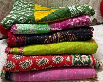 Wholesale Lot Of Indian Vintage Kantha Quilts, Bohemian Kantha Blankets, Hippie Cotton Throws