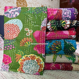 Indiase kantha quilt katoen handgemaakte sprei beddengoed boho kantha deken decoratieve quilt