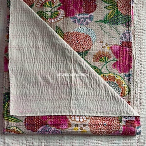 Decorative Bedding Quilt,Hand Stitched Indian Kantha quilt Bohemian bedspread cotton Throw Blanket Decorative Bedsheet
