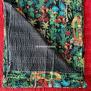 Beautiful, unique Indian kantha quilts,Cotton kantha quilt,handmade quilt,bedding quilts
