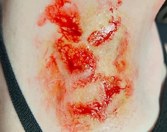 Realistic Silicone Zombie infection Wound – Handmade SFX Prosthetic for Halloween, Cosplay & Horror Makeup