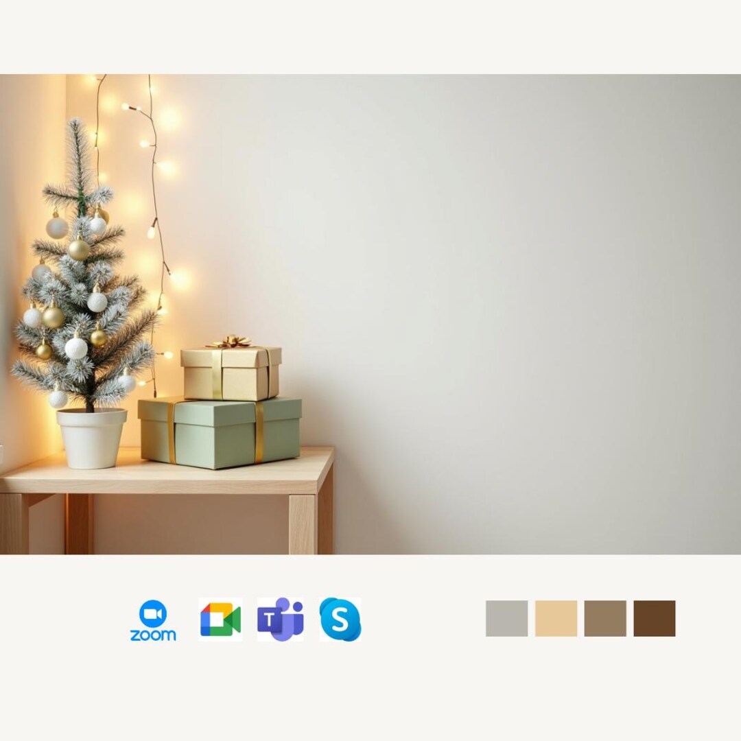 Cozy Christmas Office Zoom Background | Modern Holiday Decor (JPG ...