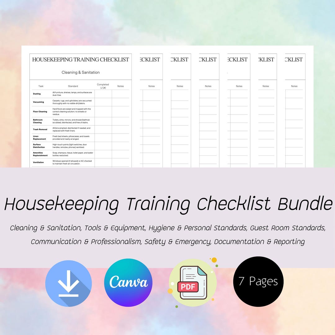 Housekeeping Training Checklist: Hotel Cleaning Staff Manual (PDF ...