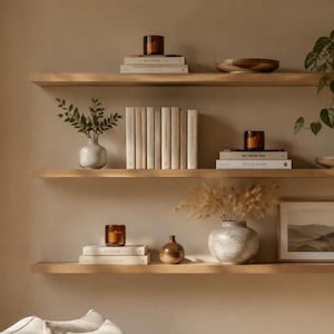Scandinavian Bookshelf Zoom Background, Cozy Autumn Virtual Office, Neutral Fall Shelf Background, Minimalist October Zoom Backdrop
