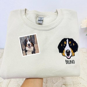Custom Embroidered Pet Sweatshirt - Personalized Sweatshirt with Your Pet’s Photo - Dog Dad Sweatshirt - Pet Lovers Gift - Husband Gift