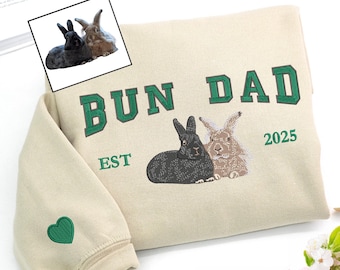 Rabbit Embroidery Sweatshirt - Bunny Sweatshirts Women - Bunny Mama Sweater - Personalized Sweatshirt with Bunny - Rabbit Lover Gift