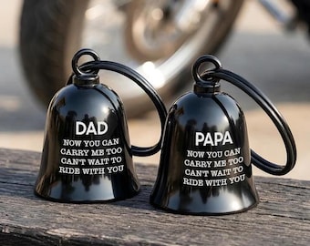 Personalized New Dad Guardian Bell, Custom Motorcycle Bell for New Father, Father’s Day Gift for Dad, Biker Dad Keepsake