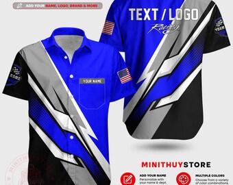 Custom Racing Work Shirt | Personalized Motorsport Uniform All Over Print Button Shirt