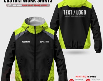 Personalized Basic Windbreaker Jacket– Custom Name And Logo Lightweight Workwear Uniform