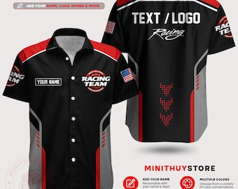 Custom Racing Team Work Shirt, Personalized Motorsport Apparel, Speed Culture Uniform