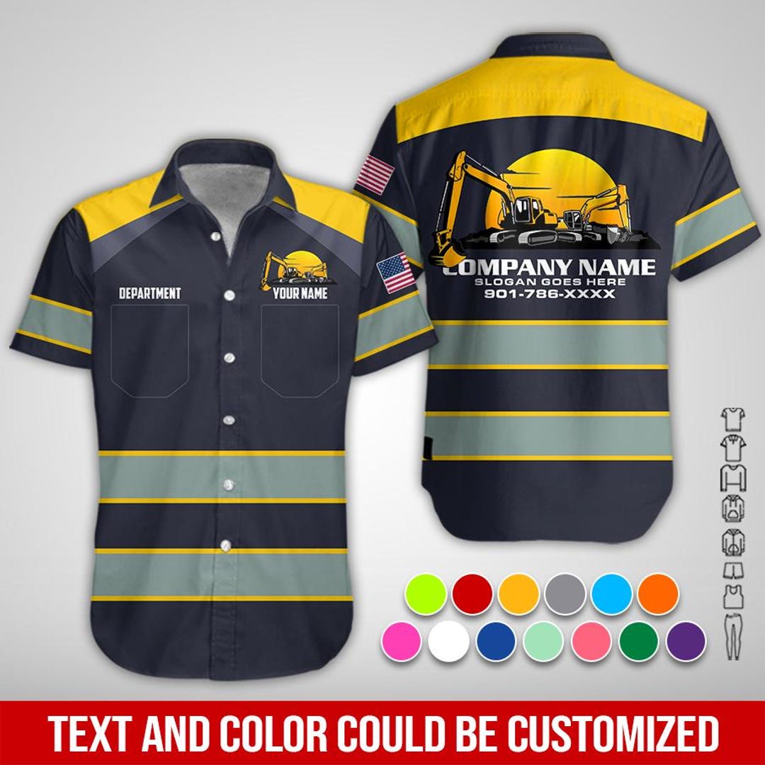 Custom Pocket Construction Work Shirt: Personalized Non Reflective ...