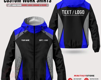 Custom Workwear Jacket, Personalized Team Uniform, Mechanic Crew Apparel, 100% Cotton