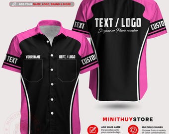 Custom Work Shirt, Personalized Mechanic Uniform, Garage Team Apparel, Name Logo Shirt