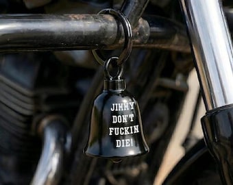 Personalized Funny Motorcycle Guardian Bell with Photo, “Don’t F*ckin Die” Biker Bell Gift for Dad, Husband, Boyfriend