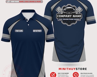 Custom Mechanic Team Polo Shirt – Personalized Name, Logo, Team Uniform Workwear