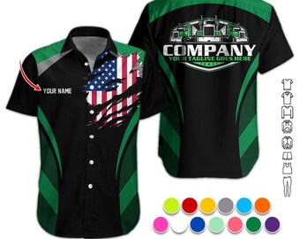 Custom Mechanic US Flag Work Shirt: Personalized Auto Repair Uniform