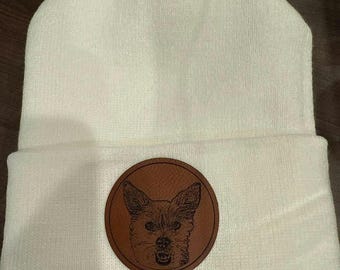 Custom Beanie with Dog Photo Engraved Patch, Personalized Dog Dad Hat, Father’s Day Gift for Pet Lover, Custom Pet Portrait Beanie