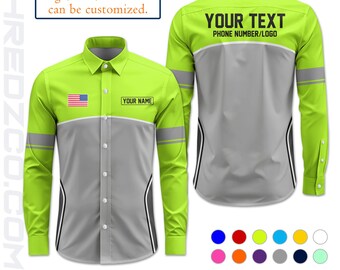 Custom Logo Work Shirt: Personalized Uniform for Crew, Mechanic, Shop Staff