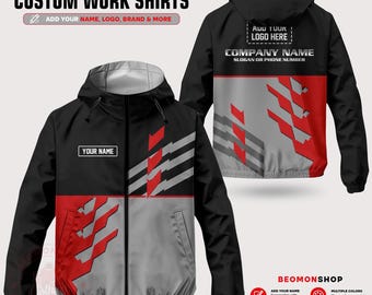 Custom Work Jacket, Personalized Company Jacket, Custom Logo Windbreaker, Embroidered Name Jacket, Business Team Uniform Gift