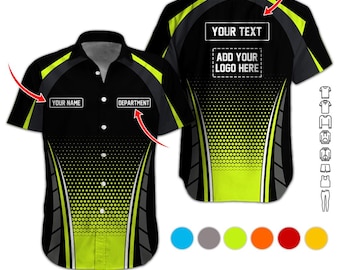 Camisa de trabajo con degradado personalizado: Uniforme personalizado para mecánicos y personal de almacén.