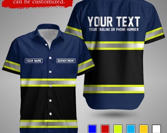 Hivis Custom Basic Garage Work Shirt | Reflective Personalized Mechanic 3D All Over Printed Uniform Garage Service Crew