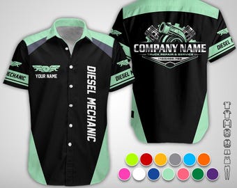 Custom Diesel Mechanic Work Shirt: Personalized Garage Uniform