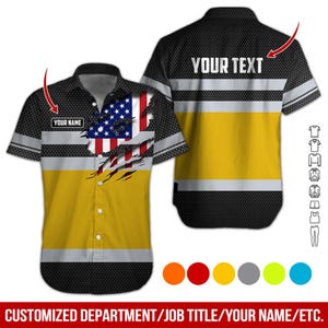 Custom Reflective USA Flag Work Shirt: Personalized American Pride Uniform